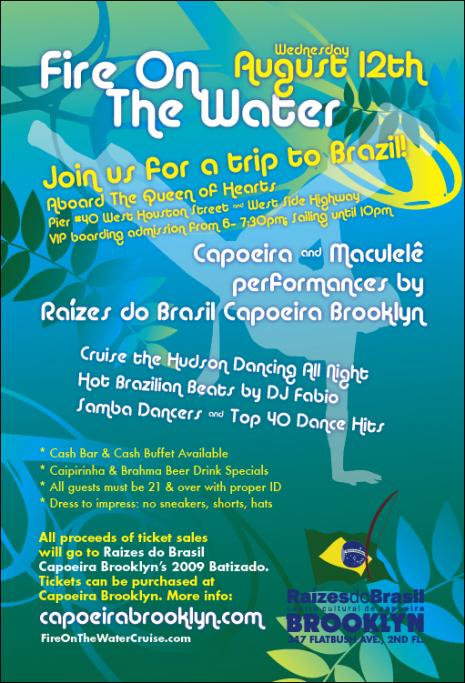 Fire On The Water, yesterday's boat cruise Capoeira party!